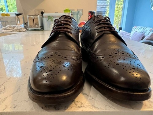 Mens loake dark brown brogues - dark,